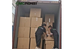 A container of absorbing material is ready for shipment